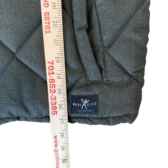 Marc Ecko Cut & Sew Vest Size Medium Brown Quilted Orange Lining Full Zip - Picture 8 of 10